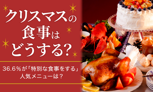 【クリスマスの食事はどうする?】36.6%が「特別な食事をする」人気メニューは?