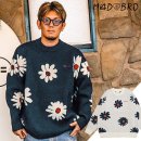 Flower Pattern Crew Neck Knit Flower Pattern Crew Neck Knit