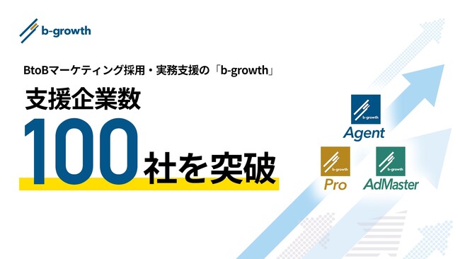 BtoBマーケティング採用・実務支援のb-growth、支援企業数100社を突破