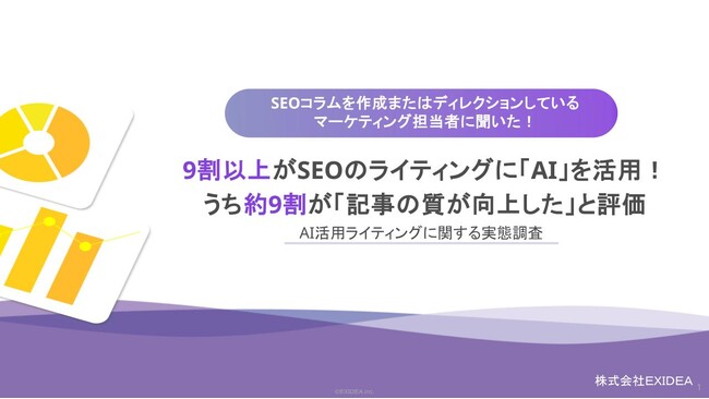9割以上がSEOのライティングに「AI」を活用！うち約9割が「記事の質が向上した」と評価。勤務先での「ライターの活用が減少した」という回答は7割以上。