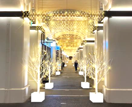シャンパンゴールドの光に包まれる「HIBIYA OKUROJI Xmas 2024」開催