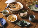 東洲斎写楽を招いた日のメニュー。「鰯の鮓煮」「こんにゃく白和え」「小竹葉豆腐」「奈良漬」「昆布酒」 東洲斎写楽を招いた日のメニュー。「鰯の鮓煮」「こんにゃく白和え」「小竹葉豆腐」「奈良漬」「昆布酒」