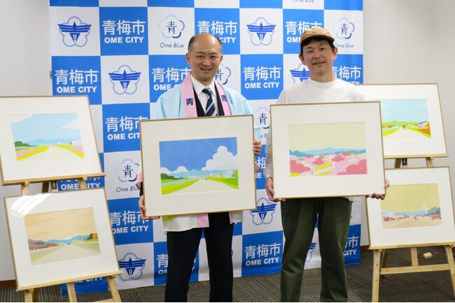 青梅市を描いたイラストを市に贈呈／イラストレーター・坂内 拓氏