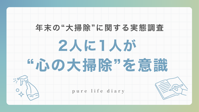 【調査】「大掃除はモノだけじゃない！」2人に1人が意識する”内面の心の大掃除” 約3割が今年の年末の過ごし方として”内省”に意欲的
