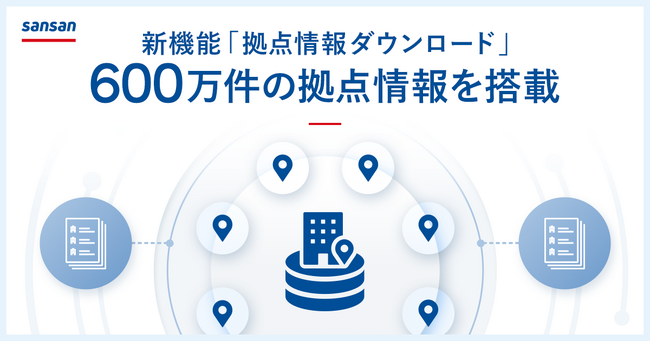 営業DXサービス「Sansan」、600万件の拠点情報を搭載し新機能「拠点情報ダウンロード」を実装
