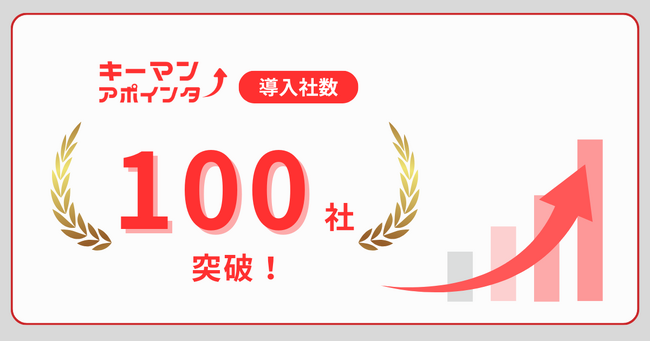 ターゲット企業の”決裁者”に限定してアポイントが獲得できるサービス『キーマンアポインター』リリースから、累計導入社数100社を突破！