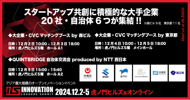 スタートアップ共創に積極的な大手企業20社・自治体6つが集結【ILS2024】