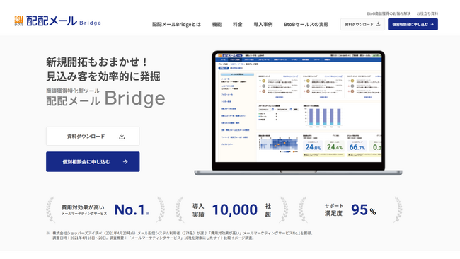 ラクス、商談獲得特化型ツール「配配メールBridge」のサイトを公開