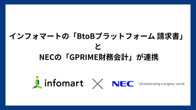 インフォマートの「BtoBプラットフォーム 請求書」とNECの「GPRIME財務会計」が連携