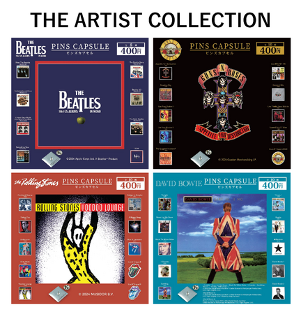 海外アーティストのアルバムジャケットやロゴをデザインしたピンズカプセルトイシリーズ『THE ARTIST COLLECTION』第５弾の発売が決定！「THE BEATLES」など4アーティストが登場！