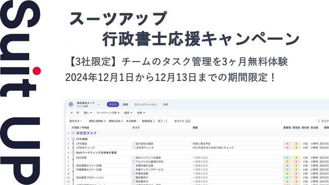 経営支援クラウド「Suit UP」（スーツアップ）、行政書士応援キャンペーン