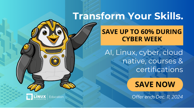 キャリア変革に役立つすべてのトレーニング＆認定試験が最大60%オフ - Linux Foundation Education サイバーウィークセール 12月12日8:59AMまで