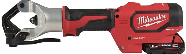銅からアルミへの置き換えの流れに対応した専用工具。ダイス交換不要で14～400mm²アルミケーブルの圧着が可能「M18 FORCE LOGIC 電動油圧式ダイスレス圧着工具」