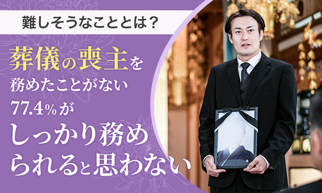 【難しそうなこととは？】葬儀の喪主を務めたことがない77.4％が「しっかり務められると思わない」