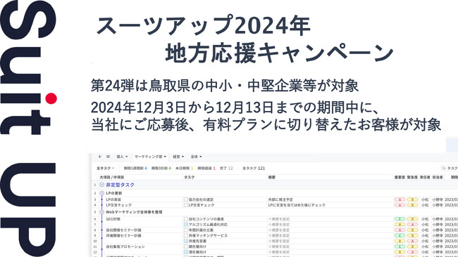 「スーツアップ2024年地方応援キャンペーン」第24弾(鳥取県)のお知らせ