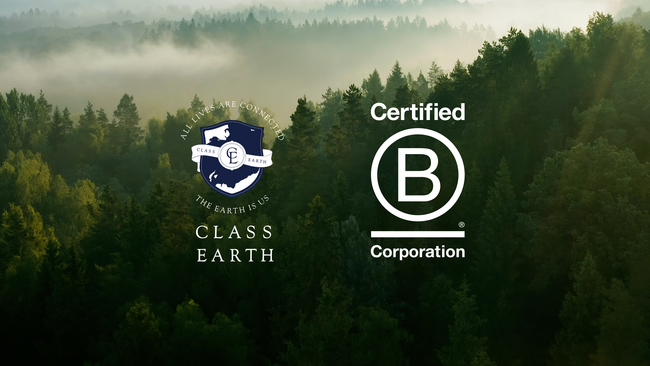 Nature Positive教育事業を推進するCLASS EARTH株式会社。社会や環境に配慮した公益性の高い企業を評価するB Corp認証(TM)︎取得。コンサルティング部門にてスコア126.1点