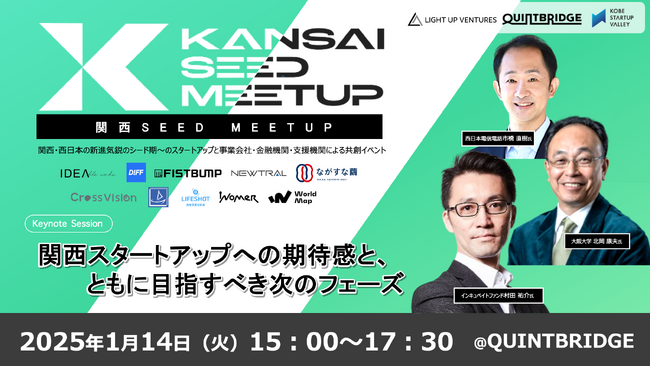 関西・西日本の新進気鋭のスタートアップ10社と、産学金のキーパーソンが登壇します！