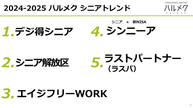 2024-2025ハルメク シニアトレンドを発表！「ラストパートナー（ラスパ）」「エイジフリーWORK」「シニア解放区」…　“令和シニア”の進化が明らかに