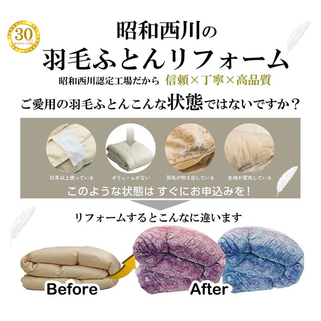 昭和西川、暑い暑い【沖縄】でSDGsの取り組み 株式会社サンエー3店舗で羽毛ふとんリフォームを展開