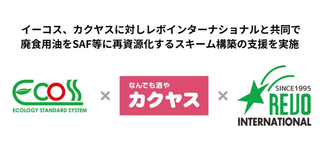 イーコス、カクヤスに対しレボインターナショナルと共同で廃食用油をSAF等に再資源化するスキーム構築の支援を実施