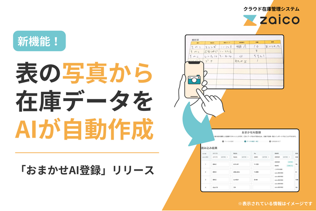 手書きの在庫表をAIが読み取り自動でデータ化！手入力がいらない「おまかせAI登録」機能をzaicoがリリース