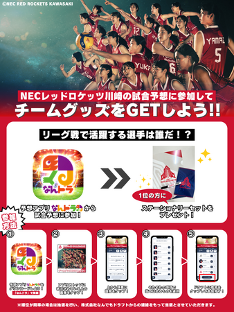 スポーツ予想アプリ「なんドラ」でNECレッドロケッツ川崎の12月7日（土）、8日（日）の活躍選手＆試合展開予想を開催！