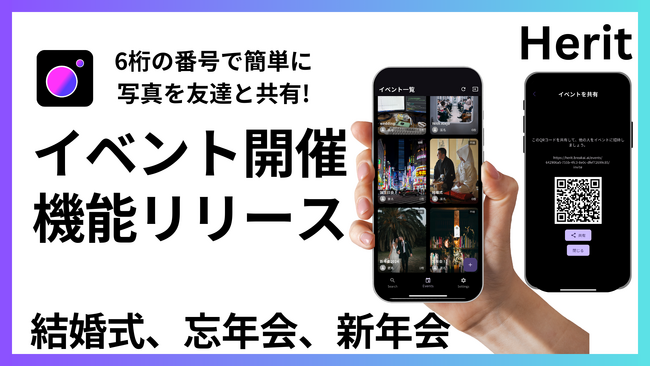 『Herit』、ローカルの写真をマップ上に表示する機能をリリースし、結婚式や忘年会・新年会で使い捨てカメラでイベント後の写真共有を簡単に