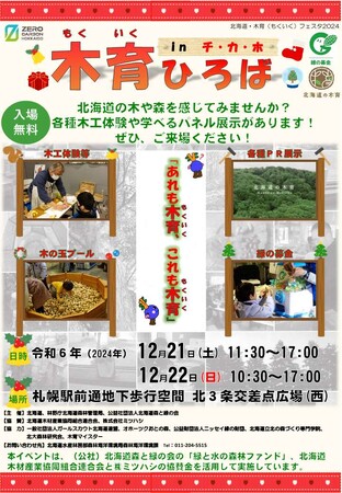 北海道・木育（もくいく）フェスタ２０２４「木育ひろば in チ・カ・ホ」開催のご案内