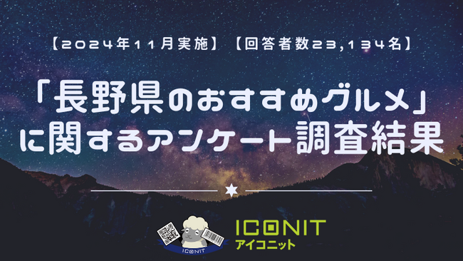 【2024年11月実施】【回答者数23,134名】「長野県のおすすめグルメ」に関するアンケート調査結果