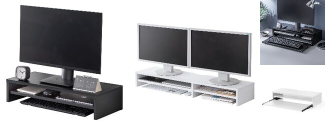 収納力抜群!2段式モニター台3タイプを12月11日に発売