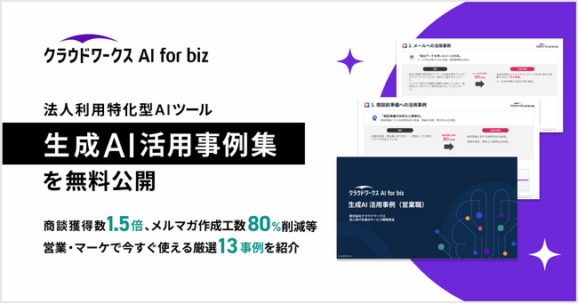 法人利用特化型AIツール「クラウドワークス AI for biz」　生成AI活用事例集を無料公開