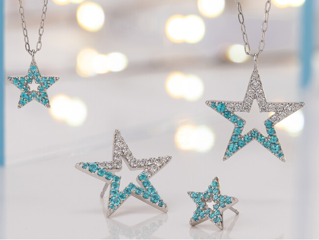 KAJITA(カジタ）の人気コレクション「STAR」より、パライバトルマリンのピアスとネックレスが登場