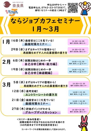 就活セミナーを開催します！1月～3月
