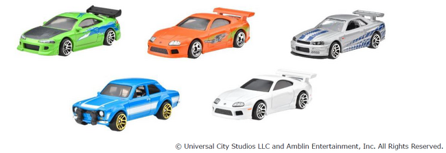 世界No.1のミニカーブランドHot Wheels人気カーアクション映画『ワイルド・スピード』シリーズ「ホットウィール ワイルド・スピード テーマ アソート 」12月中旬より発売！
