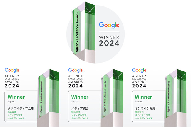 【メディアハウスホールディングス】Google が主催する 2024 Agency Excellence Awards において、日本で唯一、3部門での最優秀賞を受賞いたしました！
