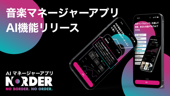 【アプデ記念￥5,000クーポン付き】音楽プロモーションアプリ「NORDER」は、AIマネージャーアプリとして進化しました！