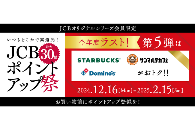 第5弾はポイント最大30倍！「JCBポイントアップ祭2024」