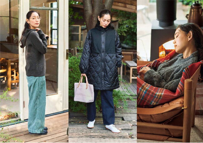 冬の新作服、親子コーデュロイの「ワイドパンツ」や毛布のような「パーカー」、異素材を使った個性派「タートルネック」などをand myera［アンドマイラ］が発表