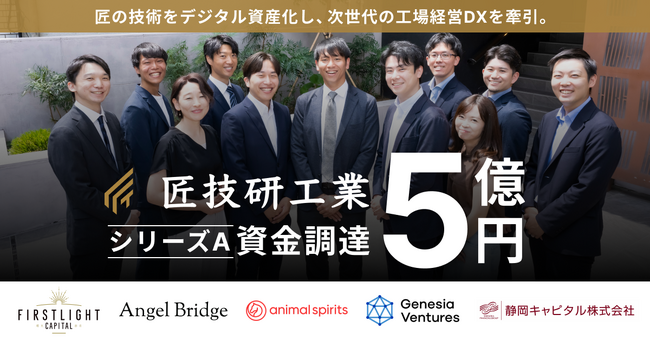 次世代の工場経営DXを牽引。匠技研工業がシリーズAラウンドで5億円の資金調達を実施。