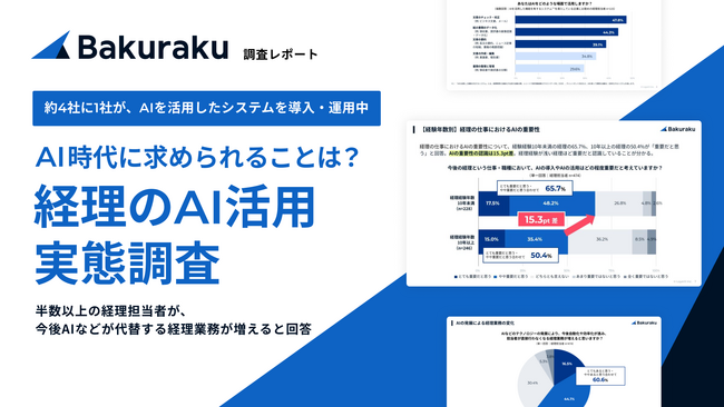 【経理部門のAI活用実態調査】約4社に1社が、現在AIを活用したシステムを導入・運用中～20代は50代を25.4ポイント上回る割合でAIの重要性を認識～