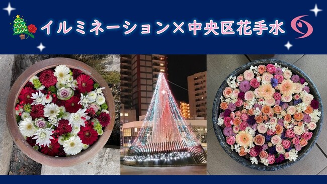 【相模原市中央区】『イルミネーション×中央区花手水』を初開催！キラキラ輝く花手水がクリスマスシーズンの街を彩ります