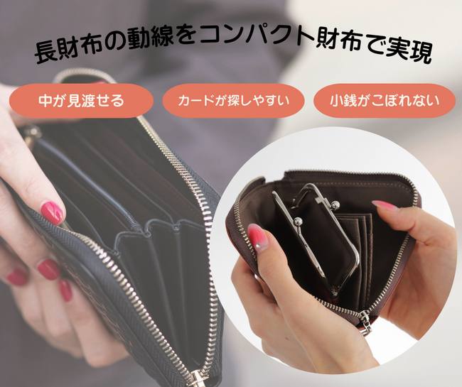 コンビニレジの素早さに勝ちたいという気持ちだけから生まれた、がま口が内蔵されたL字ファスナーのコンパクト財布の進化版　CreemaSPRINGSで12月17日（火）より公開