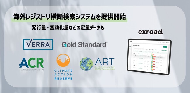 Verra・Gold Standard・ACRなどの海外レジストリを横断検索可能なカーボンクレジットデータベースを提供開始。パリ協定第6条2項・CORSIA適格クレジット・CCPs認証にも対応