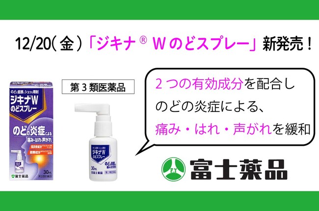 「ジキナ(R)Wのどスプレー」12/20(金)新発売!