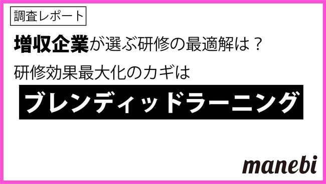 【増収企業が選ぶ研修の最適解は？】91.9%が研修による従業員のパフォーマンス向上や企業全体の成果への「良い影響」を実感。最も効率が良いと感じる研修手法が明らかに！
