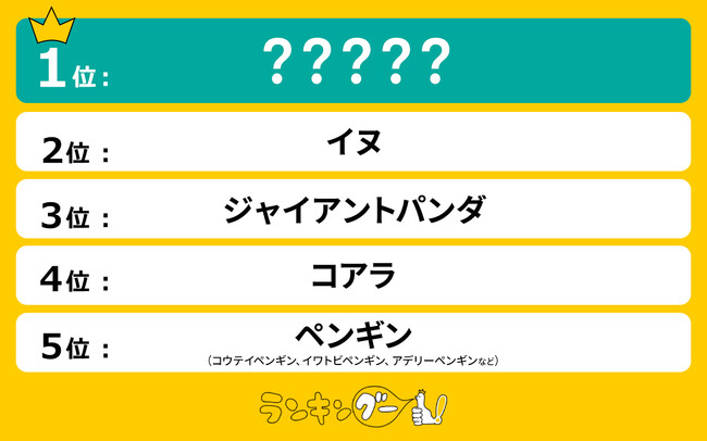 可愛い動物ランキングを調査！1,151票を獲得し1位に選ばれたのは…？