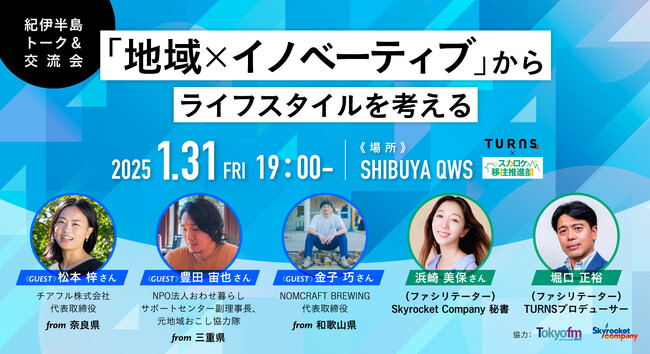 紀伊半島 ×移住関連情報誌「TURNS」×東京FM「スカロケ移住推進部」コラボイベント開催!