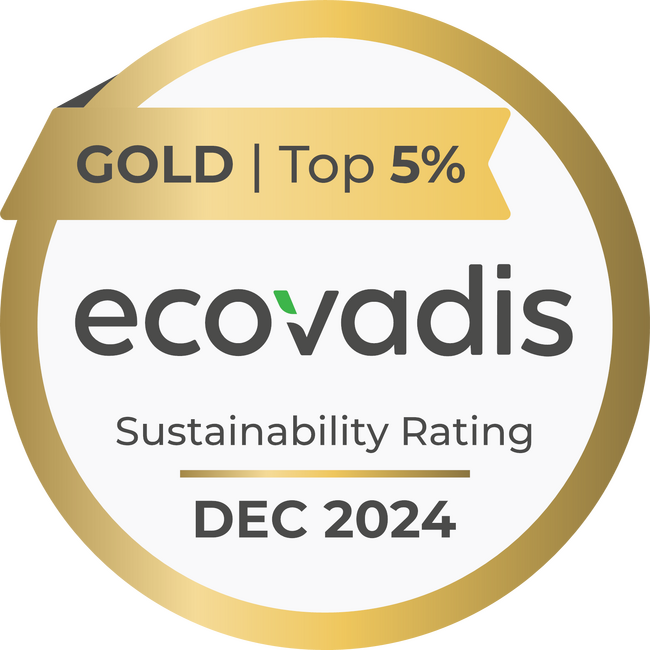 EcoVadis社のサステナビリティ評価で、評価対象企業の上位5％以内に相当する「ゴールド」を獲得