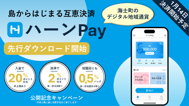 【挑戦×交流】海士町デジタル地域通貨「ハーンPay」先行ダウンロード開始のお知らせ