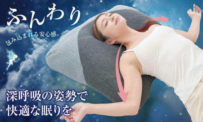 快眠へと導く寝姿勢にとことんこだわった深層呼吸まくら♪